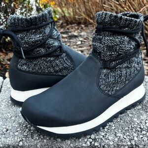 Merrell Alpine Pull On Vegan Leather Knit Boots Women's Size 8.5